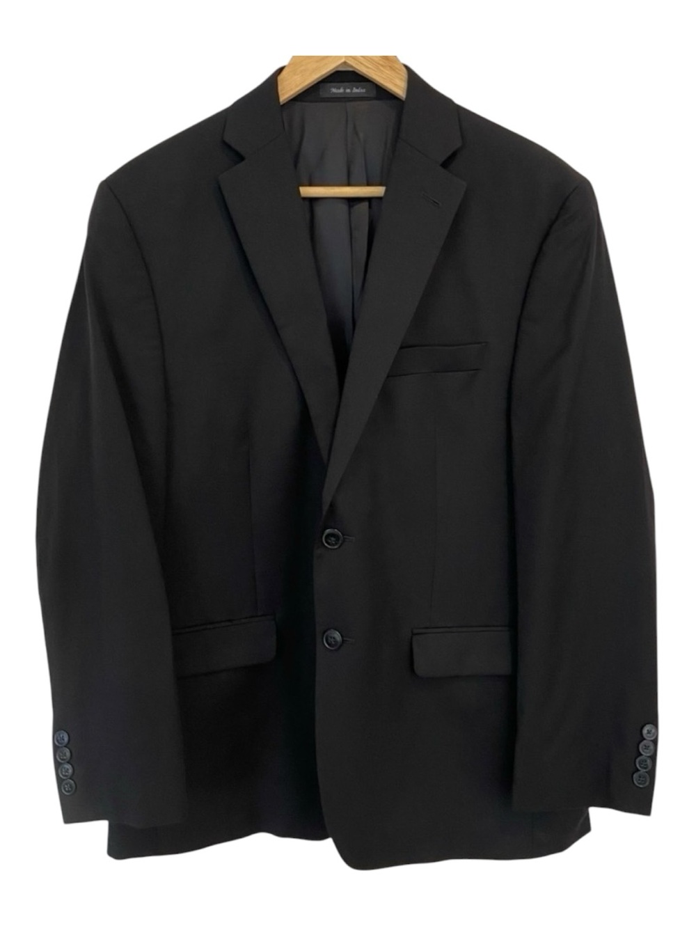 Calvin Klein blazer suit jacket black 100% wool 2 buttons classic closure 40R